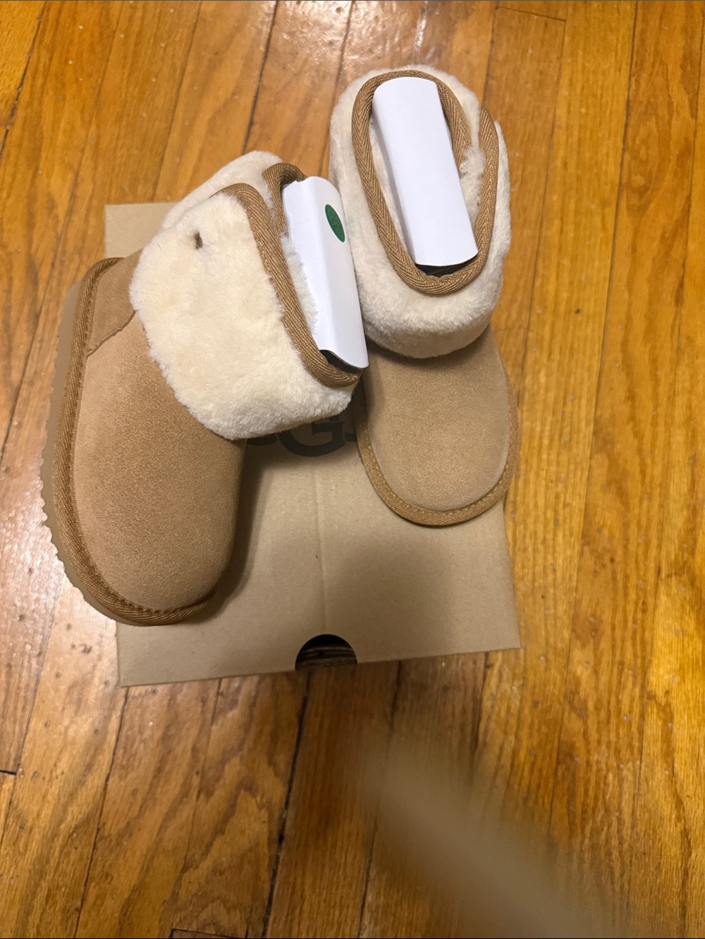 UGG Baby Cozy Shearling Booties in Chestnut NEW